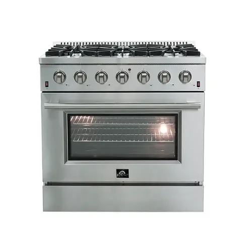 Front. Forno Appliances - Galiano Alta Qualita 5.36 Cu. Ft. Freestanding Gas Range with Convection Oven - Stainless Steel.