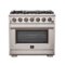 Forno Appliances - Capriasca Alta Qualita 5.36 Cu. Ft. Freestanding Single Oven Gas Range with Convection Oven - Stainless Steel-Front_Standard