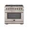 Forno Appliances - Capriasca Alta Qualita 5.36 Cu. Ft. Freestanding Dual Fuel Range with Convection Oven - Silver-Front_Standard