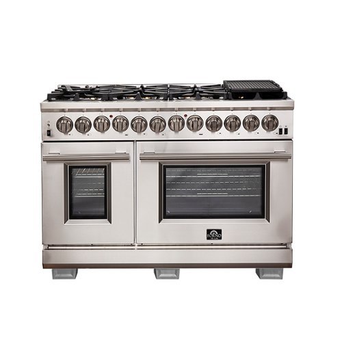 Forno Appliances - Capriasca Alta Qualita 6.58 Cu. Ft. Freestanding Double Oven Dual Fuel Electric Range with Convection Oven - Silver