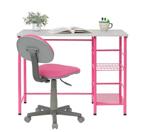 

Calico Designs - Study Zone II Student Desk and Task Chair 2 Piece Set - Pink
