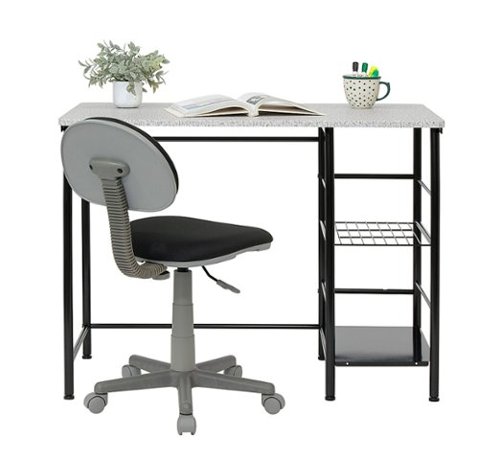 Calico Designs - Study Zone II Student Desk and Task Chair 2 Piece Set - Black