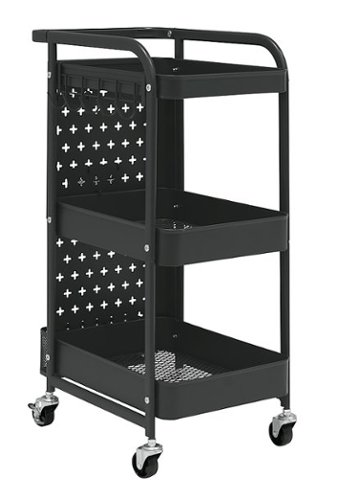 Studio Designs - Streamline 3-Tier Metal Multiuse Organizer Cart - Black