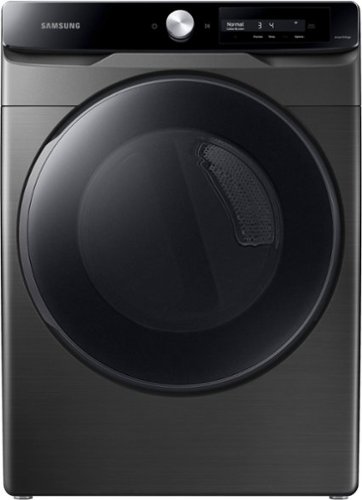 Samsung - 7.5 Cu. Ft. Stackable Smart Gas Dryer with Steam and AI Smart Dial - Brushed Black