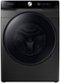 Samsung - 4.5 Cu. Ft. High-Efficiency Stackable Smart Front Load Washer with Steam and AI Smart Dial - Brushed Black-Front_Standard