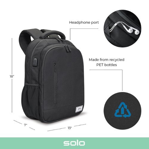 Solo New York Re:Define Recycled Backpack - Black HOW TO BUY