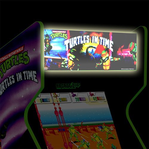 Turtles In Time Arcade with Stool, Riser, Lit Deck & Lit Marquee-Alt_View_Standard_18 