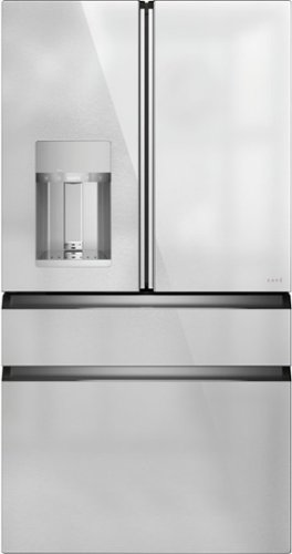 Café - 22.3 Cu. Ft. Counter-Depth 4-Door French-Door Refrigerator - Platinum glass