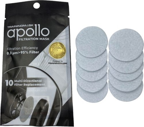  Training Mask - Apollo 1.5" Circle Filter-10 Pack - White