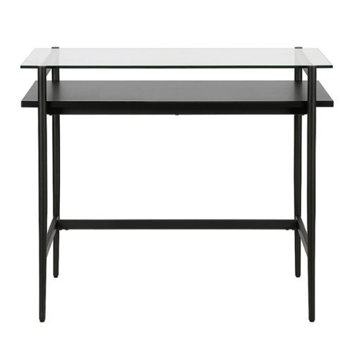Camden&Wells - Eaton 36" Desk - Blackened Bronze/Black Woodgrain