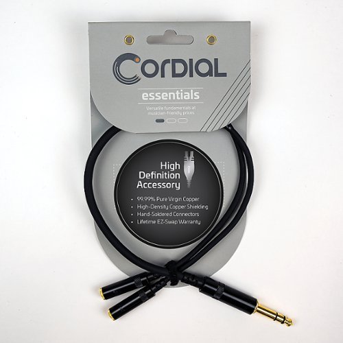 Cordial - Essentials Series 1-Foot Y Adapter Cable - Black