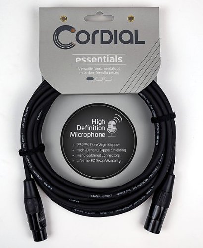 Cordial - Essentials Series 5-Foot Microphone - XLRM to XLRF Cable - Black