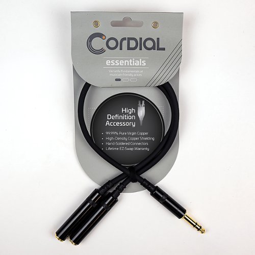 Cordial - Essentials Series 1-Foot Y Adapter Cable - Black
