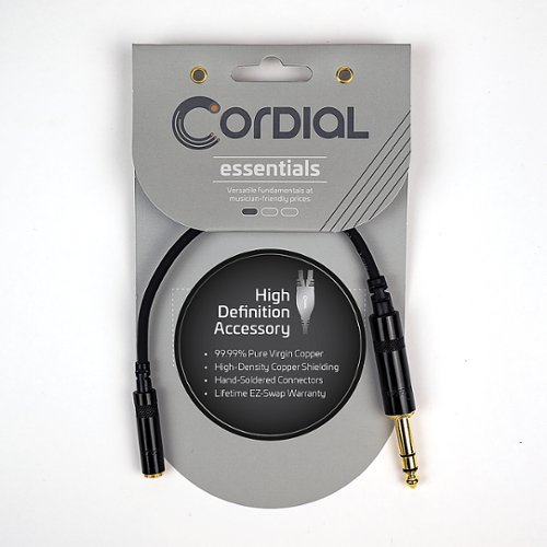 Cordial - Essentials Series 6-Inch Stereo Headphone/Line Adapter/Extender Cable - Black