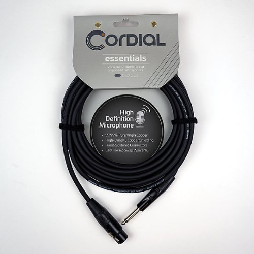 Cordial - Essential Series 16.5-Foot Unbalanced Mic/Line - 1/4" Plug to XLRF Cable - Black