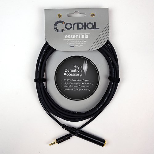 Cordial - Essentials Series 6-Inch Stereo Headphone/Line Adapter/Extender Cable - Black
