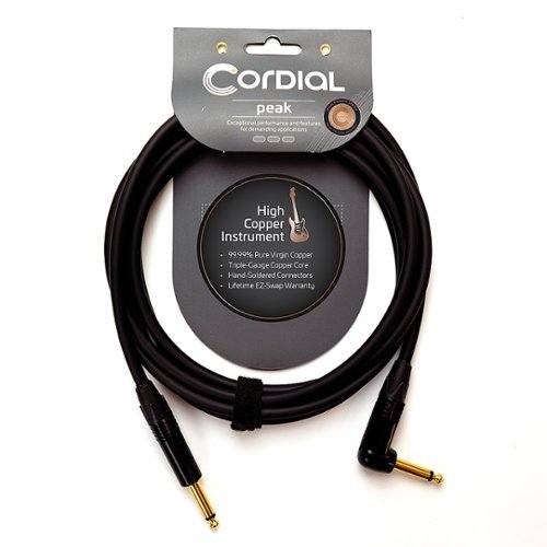 Cordial - Peak Series 20-Foot Premium Instrument High-Copper Cable - Black
