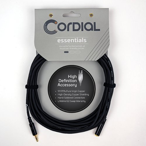 Cordial - Essentials Series 10-Foot Stereo Headphone/Line Extender Cable - Black