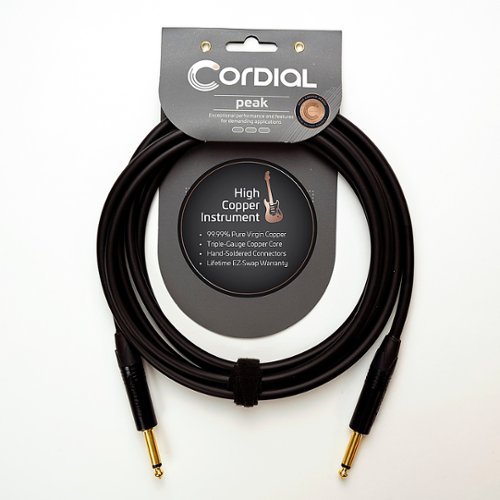 Cordial - Peak Series 20-Foot Premium Instrument High-Copper Cable - Black