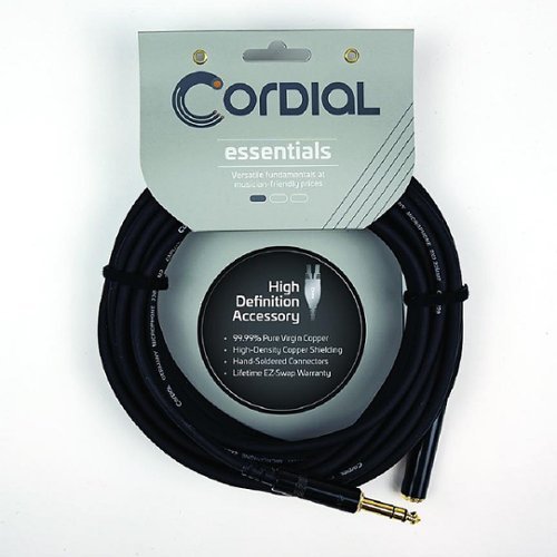 Cordial - Essentials Series 16-Foot Stereo Headphone/Line Extender Cable - Black