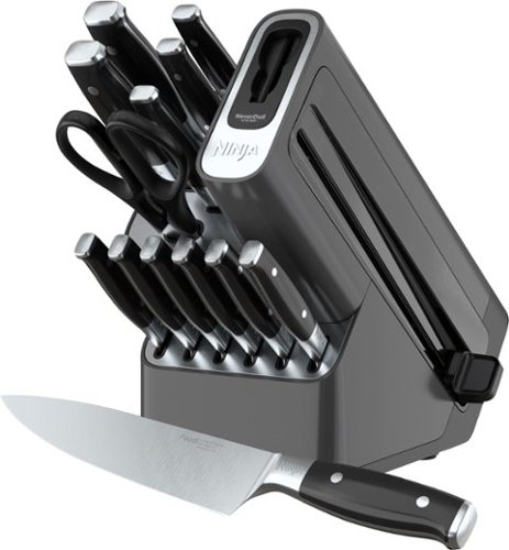 Ninja - Foodi NeverDull Premium 14-Piece Knife Block Set with Built-in Sharpener System - Black & Silver