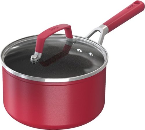 Ninja - Foodi NeverStick Vivid 2 1/2-Quart Saucepan with Glass Lid - Crimson Red