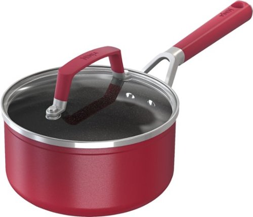 Ninja - Foodi NeverStick Vivid 1 1/2-Quart Saucepan with Glass Lid - Crimson Red