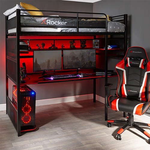 X Rocker - BattleBunk Gaming Bunk Bed with Desk - Black