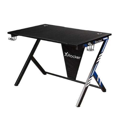 X Rocker - Ocelot Gaming Desk - Black, Red, Blue