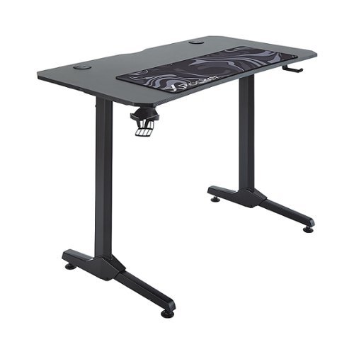 X Rocker - Panther Gaming Desk with XL Mousepad and Game Holder - Black, Gray, Red