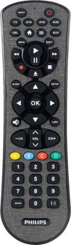 Philips - 6-Device Universal Remote, Soft Touch - Dark Gray