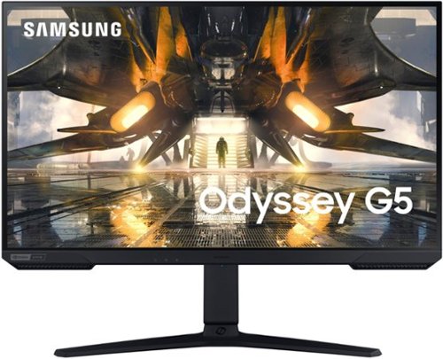 Samsung - Odyssey 27” IPS LED QHD FreeSync & G-Sync Compatible Gaming Monitor with HDR (Display Port, HDMI) - Black