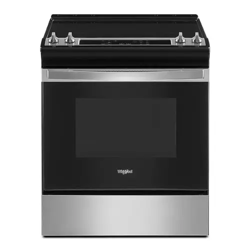Front. Whirlpool - 4.8 Cu. Ft. Slide-In Electric Range - Stainless Steel.