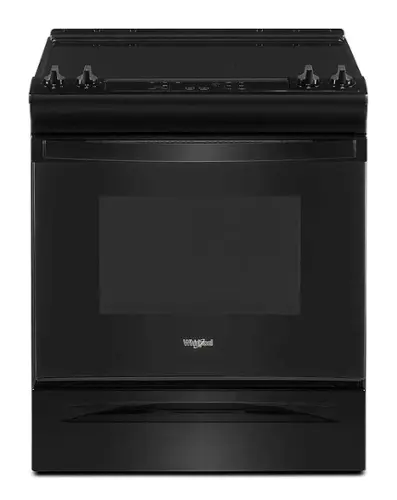 Front. Whirlpool - 4.8 Cu. Ft. Slide-In Electric Range - Black.