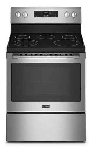 Front. Maytag - 5.3 Cu. Ft. Electric Range - Stainless Steel.
