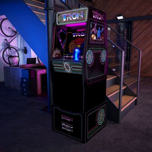 Tron Arcade with Stool, Riser, Lit Deck & Lit Marquee-Alt_View_Standard_19 