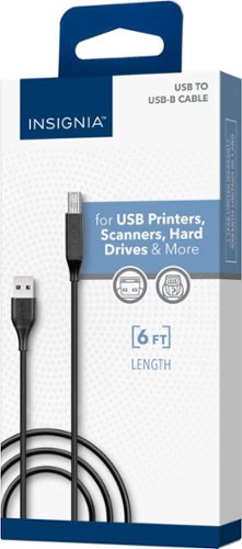Insignia™ 6' USB to USB-B Printer Cable - Black GLOBAL SHIPPING