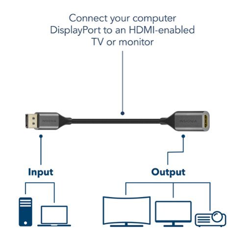 Insignia™ DisplayPort to HDMI Adapter - Black GLOBAL SHIPPING