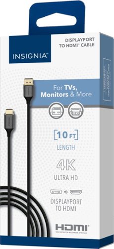 Insignia™ 10' DisplayPort to HDMI Cable - Black GLOBAL SHIPPING