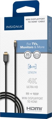 Insignia™ 6' Mini DisplayPort to HDMI Cable - Black GLOBAL SHIPPING