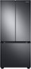 Samsung - 22 cu. ft. Smart 3-Door French Door Refrigerator - Black Stainless Steel-Front_Standard