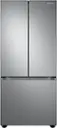 Front. Samsung - 22 cu. ft. 3-Door French Door Smart Refrigerator with All-Around Cooling - Stainless Steel.