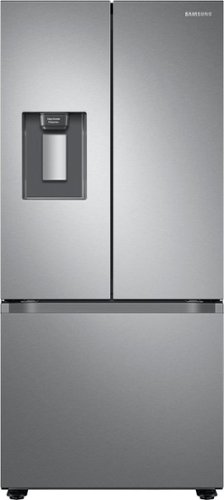 Samsung - 22 cu. ft. 3-Door French Door Smart Refrigerator with External Water Dispenser - Stainless Steel