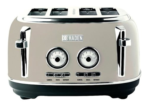 Haden - Dorset 4-Slice Toaster with Browning Control, Cancel, Reheat and Defrost Settings - Putty