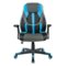 OSP Home Furnishings - Output Gaming Chair in Black Faux Leather with Controllable RGB LED Light piping - Black / Blue-Front_Standard