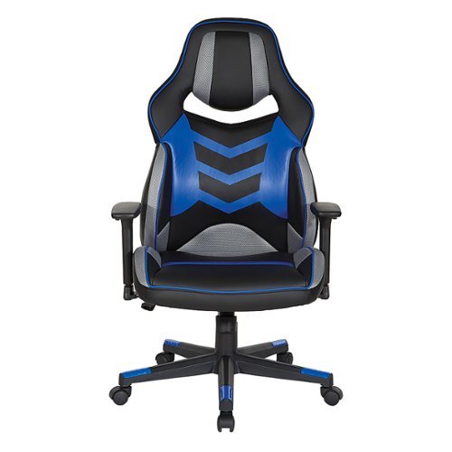 OSP Home Furnishings - Eliminator Gaming Chair in Faux Leather with Accents - Blue