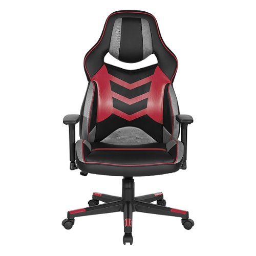 OSP Home Furnishings - Eliminator Gaming Chair in Faux Leather with Accents - Red