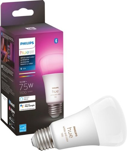 Philips - Hue White and Color Ambiance A19 Bluetooth 75W Smart LED Bulb