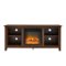 Walker Edison - 58" Open Storage Fireplace TV Stand for Most TVs Up to 65" - Dark Walnut-Front_Standard