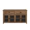 Walker Edison - 52” Farmhouse Glass Door Metal Accent Sideboard - Rustic Oak-Front_Standard